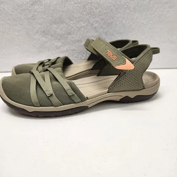 Teva Cross-Foot Sporty Closed Toe Tirra Ct Sandal Burnt Olive Womens Size 9 NWOT - Picture 4 of 11